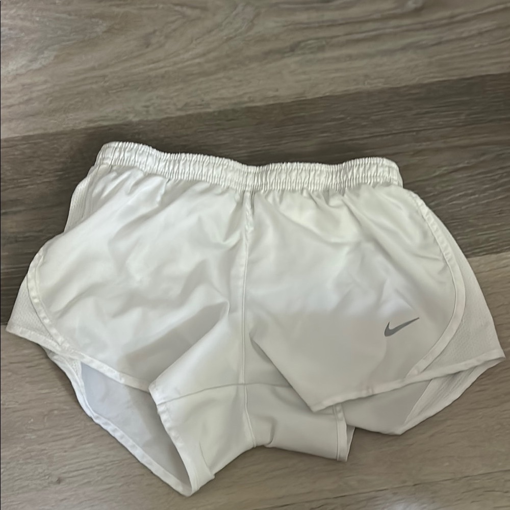 Girls White Nike Dri-Fit Shorts